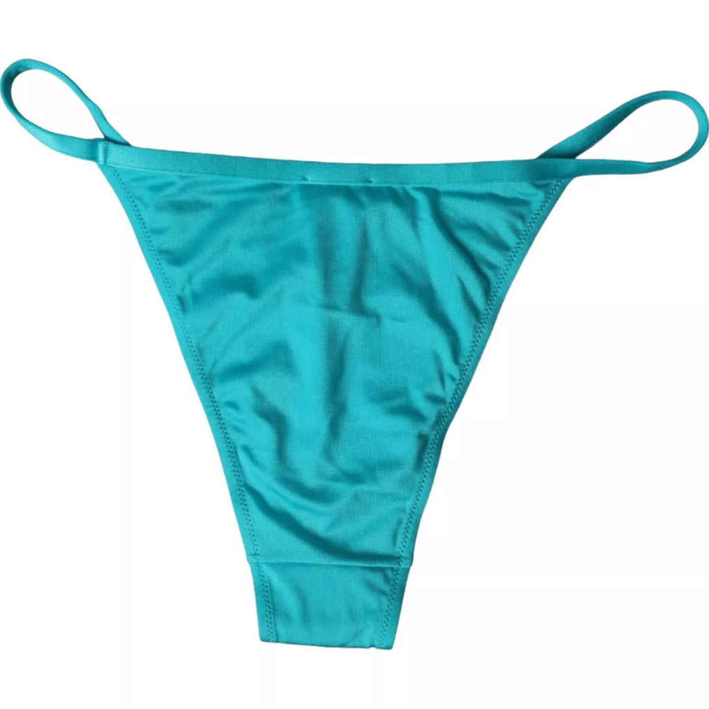 Bas de maillot de bain bleu et vert en nylon de Dolce & Gabbana, maillot de bain plage élégant pour femmes.