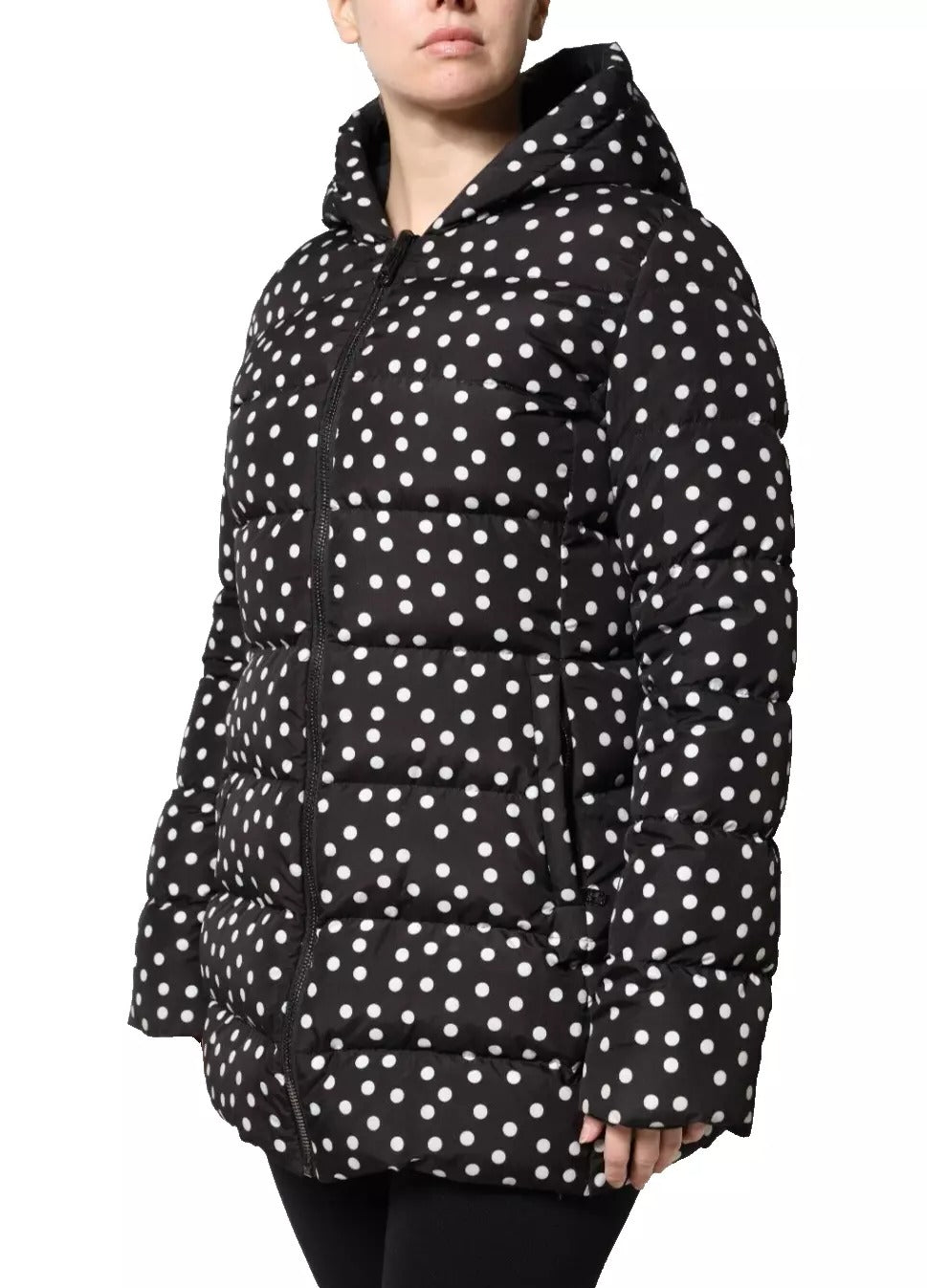Veste réversible noire en polyester avec capuche de Dolce & Gabbana, style moderne et pratique pour homme ou femme.