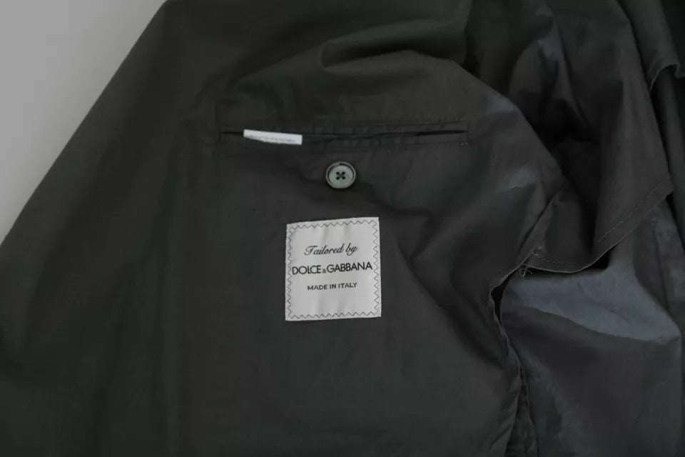 Blazer homme en coton gris Dolce & Gabbana, veste formelle à un bouton, style élégant et classique.