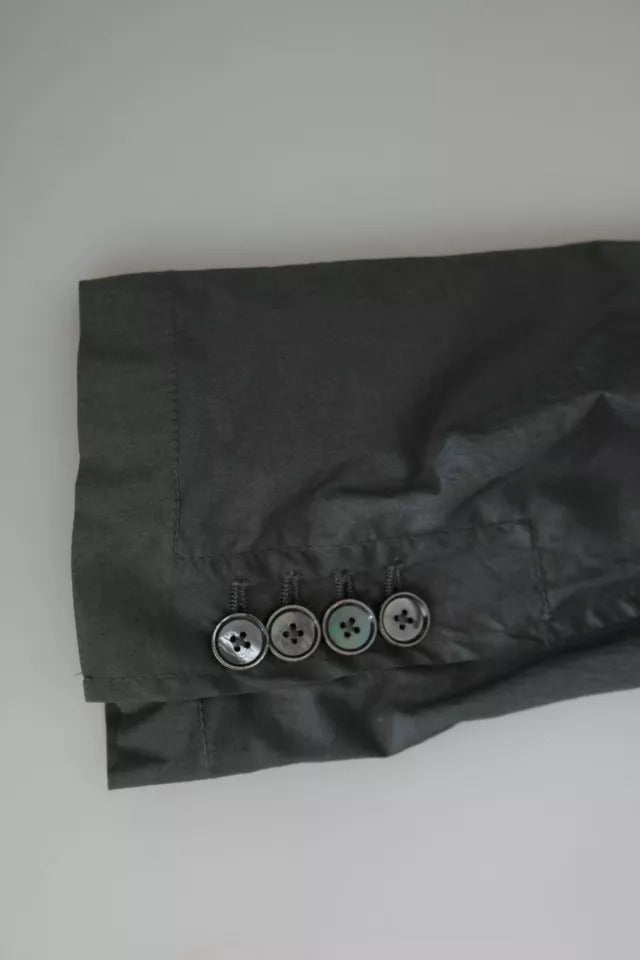 Veste de costume grise en coton Dolce & Gabbana, blazer à un bouton, style formel et élégant.