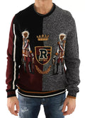 Pull Dolce & Gabbana multicolore KING Knight Monkey en cachemire et laine, motif coloré et texture tricotée visible sur l'image.