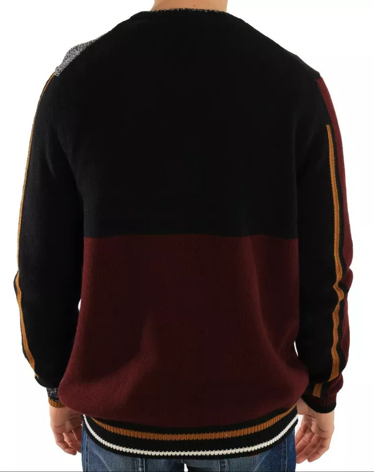 Pull Dolce & Gabbana en cachemire et laine à motif multicolore KING Knight Monkey, style chaud et élégant.