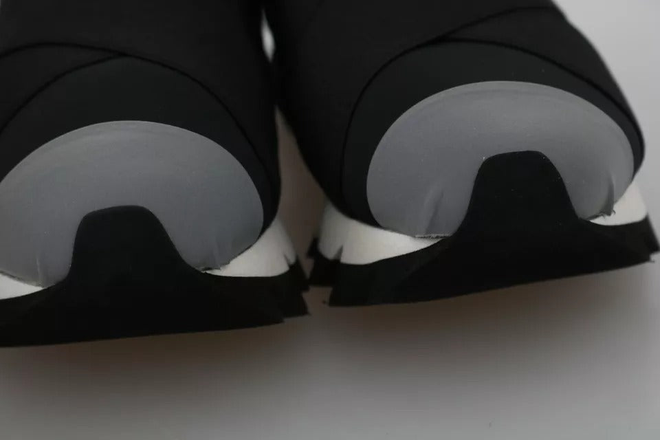 Chaussures sneakers en néoprène stretch noires Dolce & Gabbana Shark pour homme, style moderne et confortable.