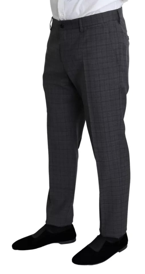Costume homme en laine grise Dolce & Gabbana, ensemble formel 2 pièces Martini, veste et pantalon élégants.