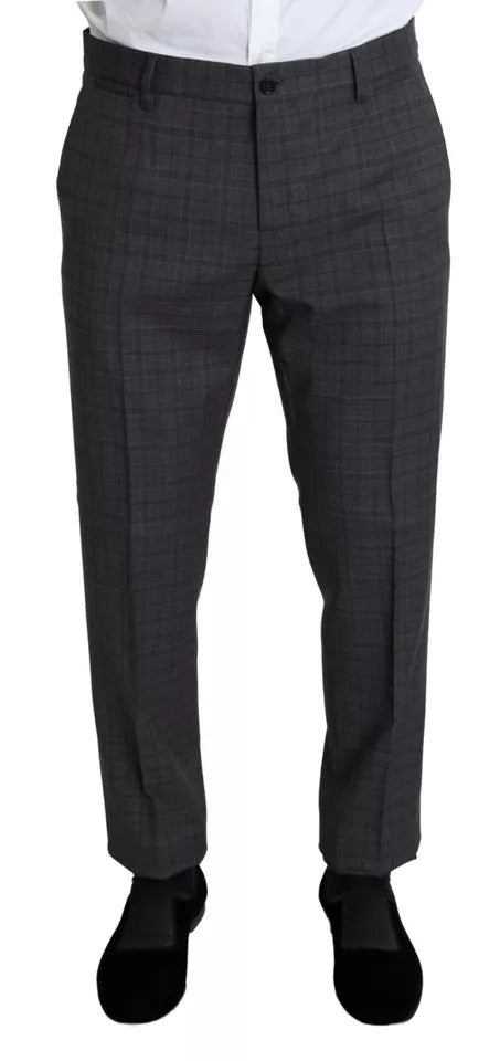 Costume homme formel gris en laine Dolce & Gabbana, ensemble 2 pièces Martini avec veste et pantalon élégants.