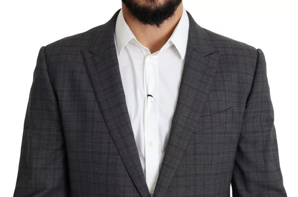 Costume homme Dolce & Gabbana en laine grise, deux pièces formel Martini, veste et pantalon élégants pour occasion spéciale