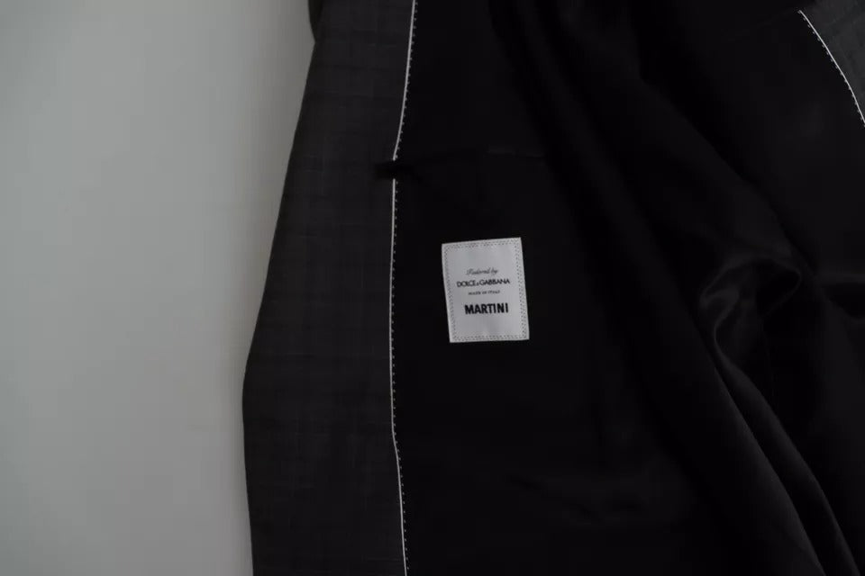 Costume homme Dolce & Gabbana en laine grise, ensemble formel 2 pièces Martini, avec veste et pantalon élégants.