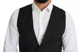 Gilet formel noir pour homme de la marque Dolce & Gabbana, veste de costume élégante avec détails sophistiqués.