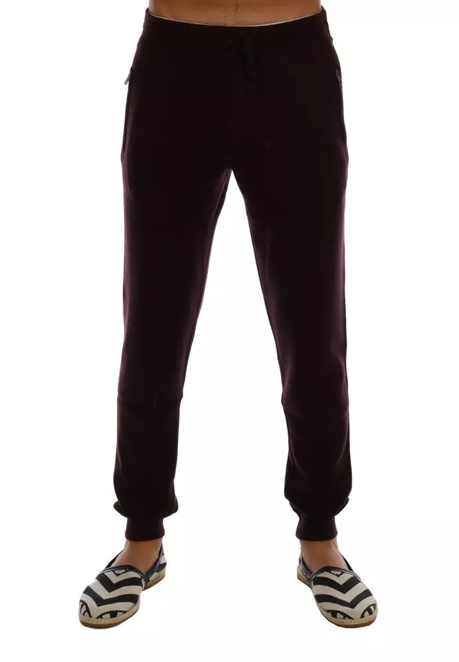 Pantalons de sport pour entraînement en cachemire violet de Dolce & Gabbana, confortable et élégant pour le sport.