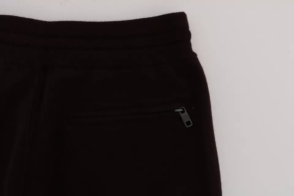 Pantalon de sport pour entraînement Dolce & Gabbana en cachemire violet, look décontracté et confortable.