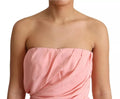 Robe midi bustier en soie rose de Dolce & Gabbana, robe droite sans bretelles, élégante et sophistiquée.