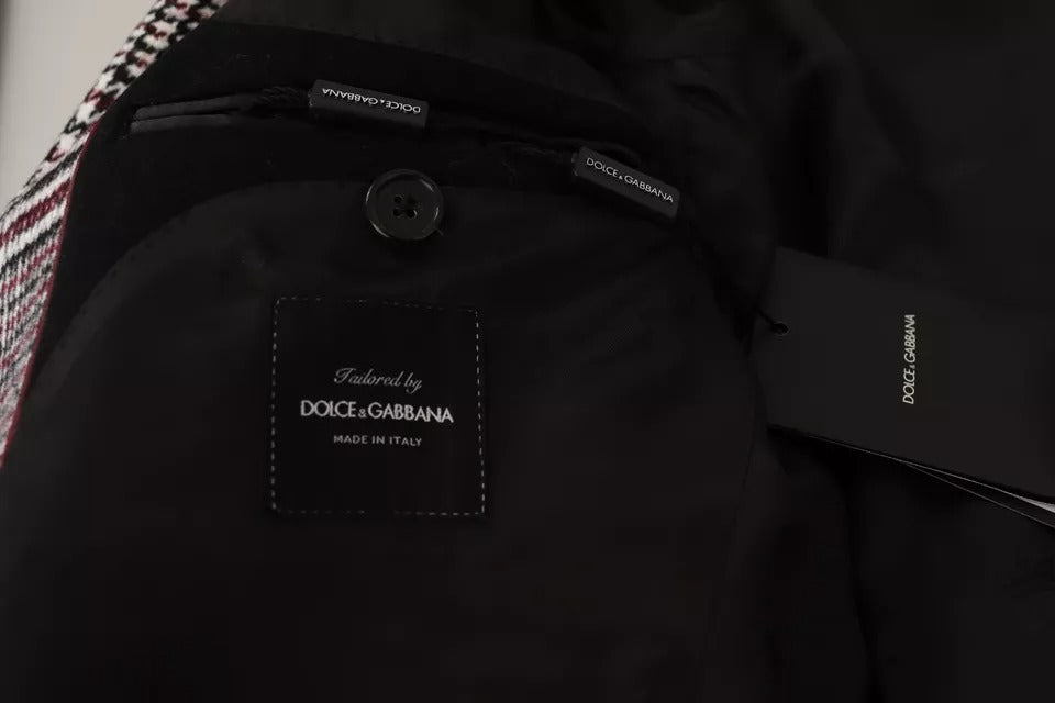 Manteau trench long à carreaux gris Dolce & Gabbana, veste élégante en tissu à motif à carreaux pour femme.
