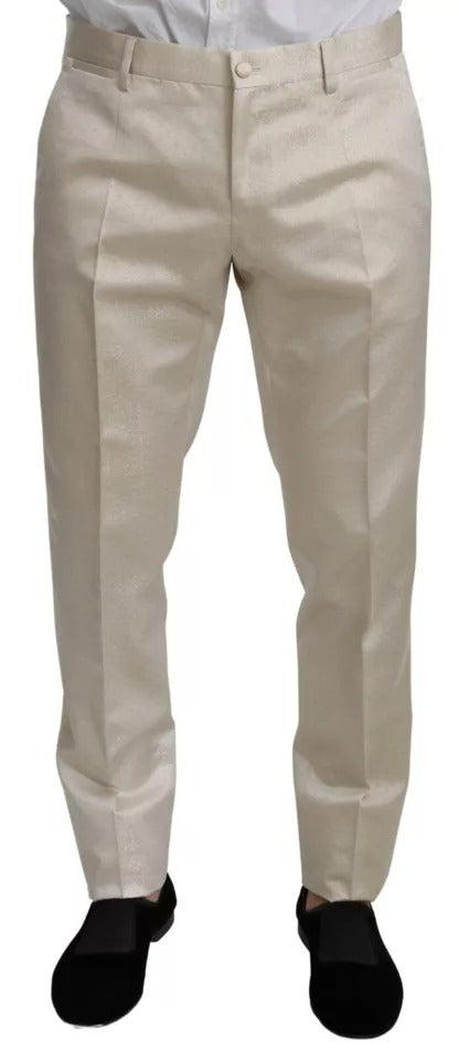 Ensemble Dolce & Gabbana beige en laine crème, costume 3 pièces Sicilia avec châle élégant, vue de l'ensemble.