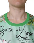 Pull en soie vert Dolce & Gabbana Granita Al Limone à manches longues, détails élégants et tissu luxueux visible sur l'image.