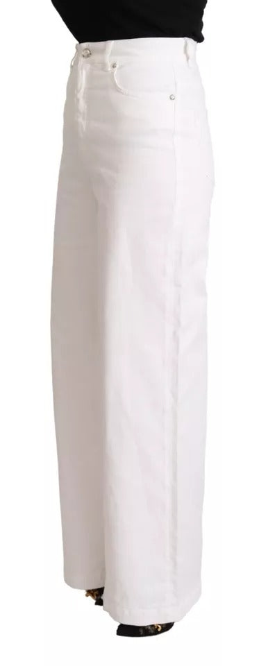 Jeans coupe boot Monica en coton blanc de Dolce & Gabbana, denim avec détails élégants et logo visible.