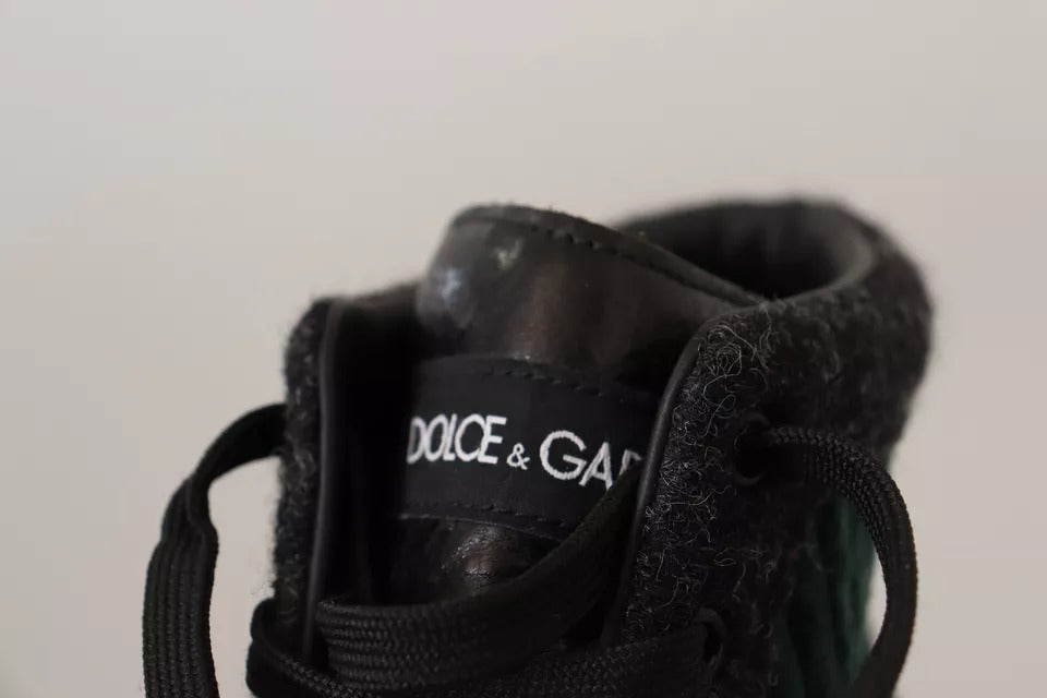 Chaussures sneakers homme Dolce & Gabbana en velours côtelé vert, style décontracté et tendance.