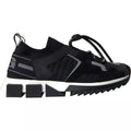 Chaussures sneakers homme Dolce & Gabbana Sorrento en noir et blanc avec logo, vue de face.
