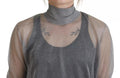 Pull en maille gris transparent Dolce & Gabbana, col roulé, élégant et léger, visible sur un mannequin.