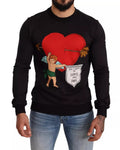 Sweat à capuche Dolce & Gabbana noir avec impression de Cupidon, tissu doux et design tendance, porté sur un mannequin.