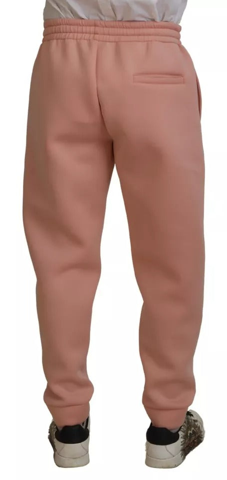 Pantalons de jogging en polyester rose Dolce & Gabbana pour femme, style décontracté avec ceinture élastique et poches latérales