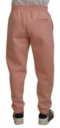 Pantalons de jogging en polyester rose Dolce & Gabbana pour femme, style décontracté avec ceinture élastique et poches latérales