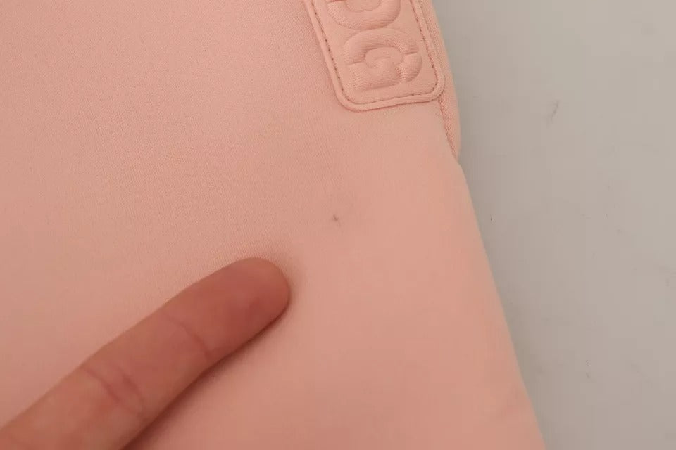 Pantalon de jogging rose en polyester de Dolce & Gabbana, style décontracté avec ceinture élastique et poches latérales.