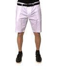 Shorts décontractés en coton stretch Dolce & Gabbana, chino blanc pour homme, style casual et élégant.