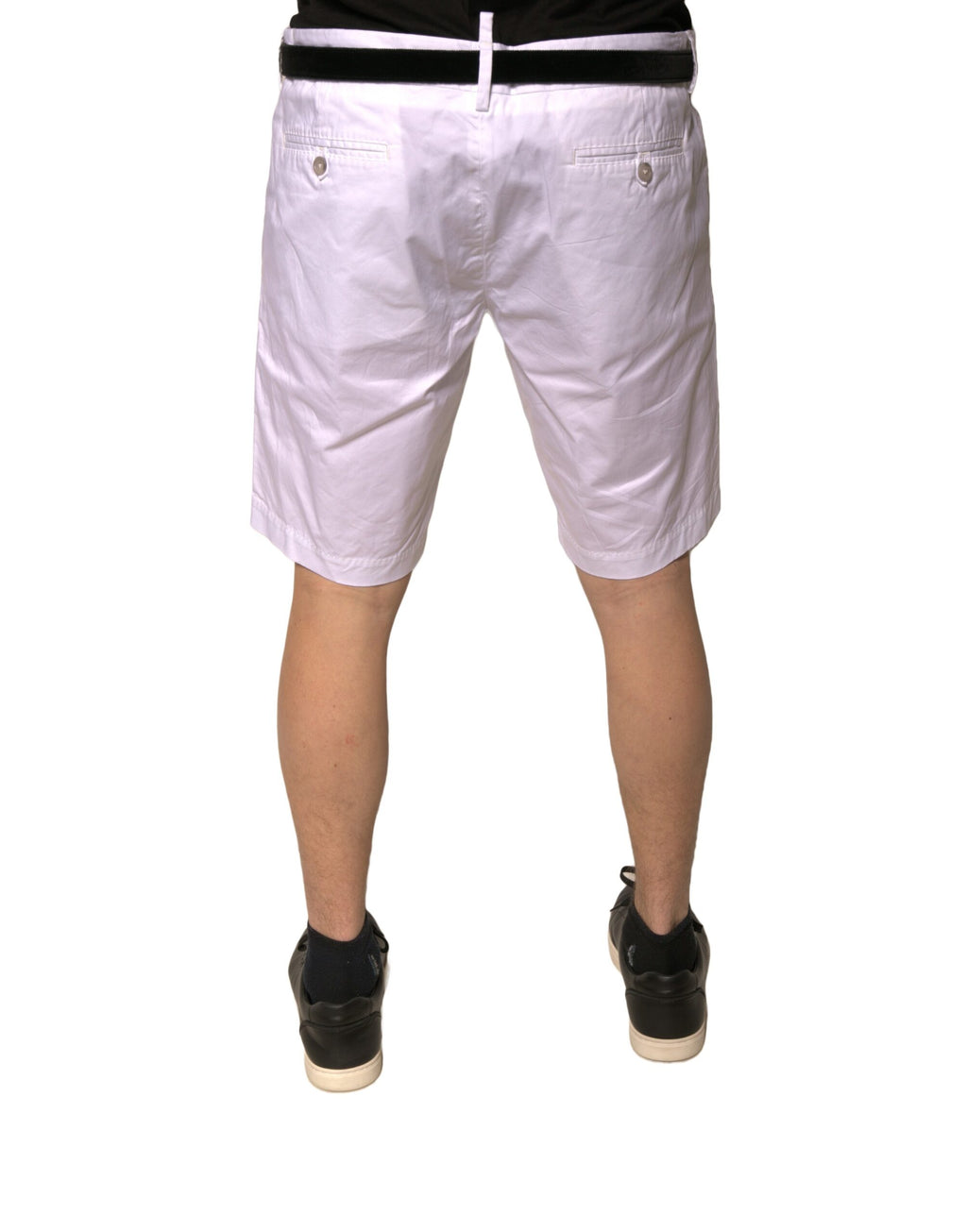 Shorts chics Dolce & Gabbana en coton stretch blanc, mode décontractée et élégante pour homme.
