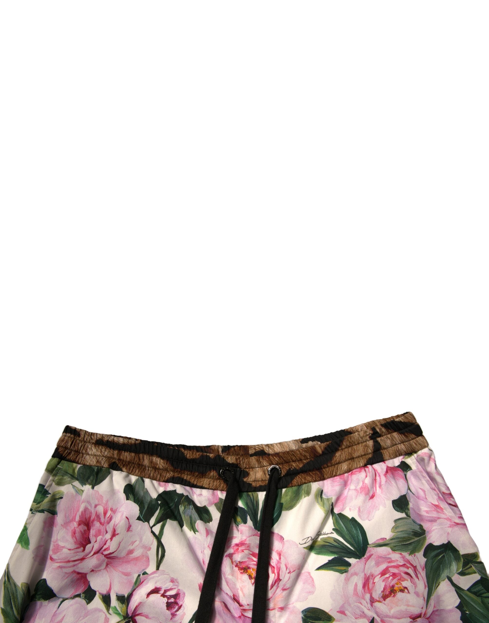 Shorts bermuda en coton à motifs floraux multicolores de Dolce & Gabbana pour homme, mode élégante et colorée