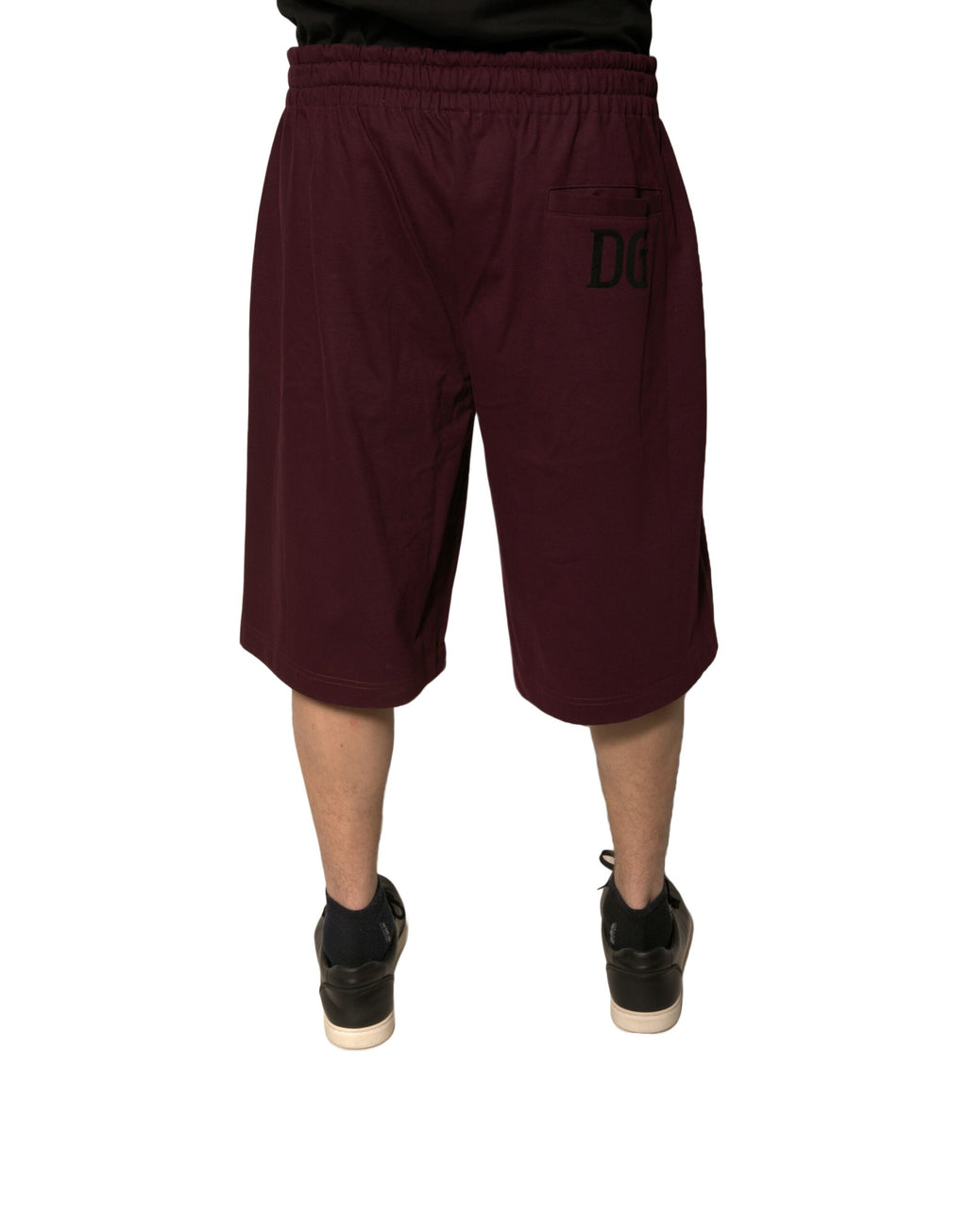 Shorts bermuda en coton marron à taille moyenne de Dolce & Gabbana, style décontracté et élégant, vue en gros plan