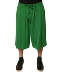 Shorts bermuda pour homme Dolce & Gabbana en coton mélangé vert, détails et coupe élégante visibles sur l'image.