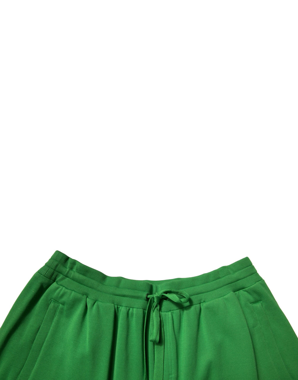 Shorts bermuda pour homme Dolce & Gabbana en coton mélangé vert, vue de face montrant la coupe et la texture du tissu.