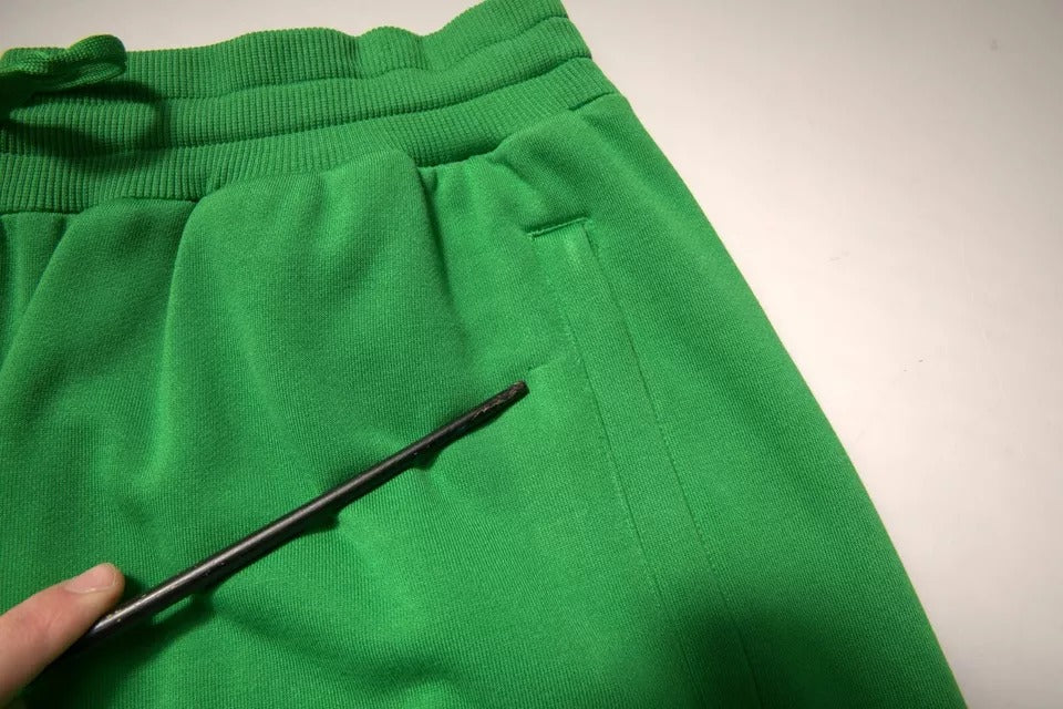 Shorts bermuda pour homme en coton mélangé vert de Dolce & Gabbana, style décontracté et élégant.