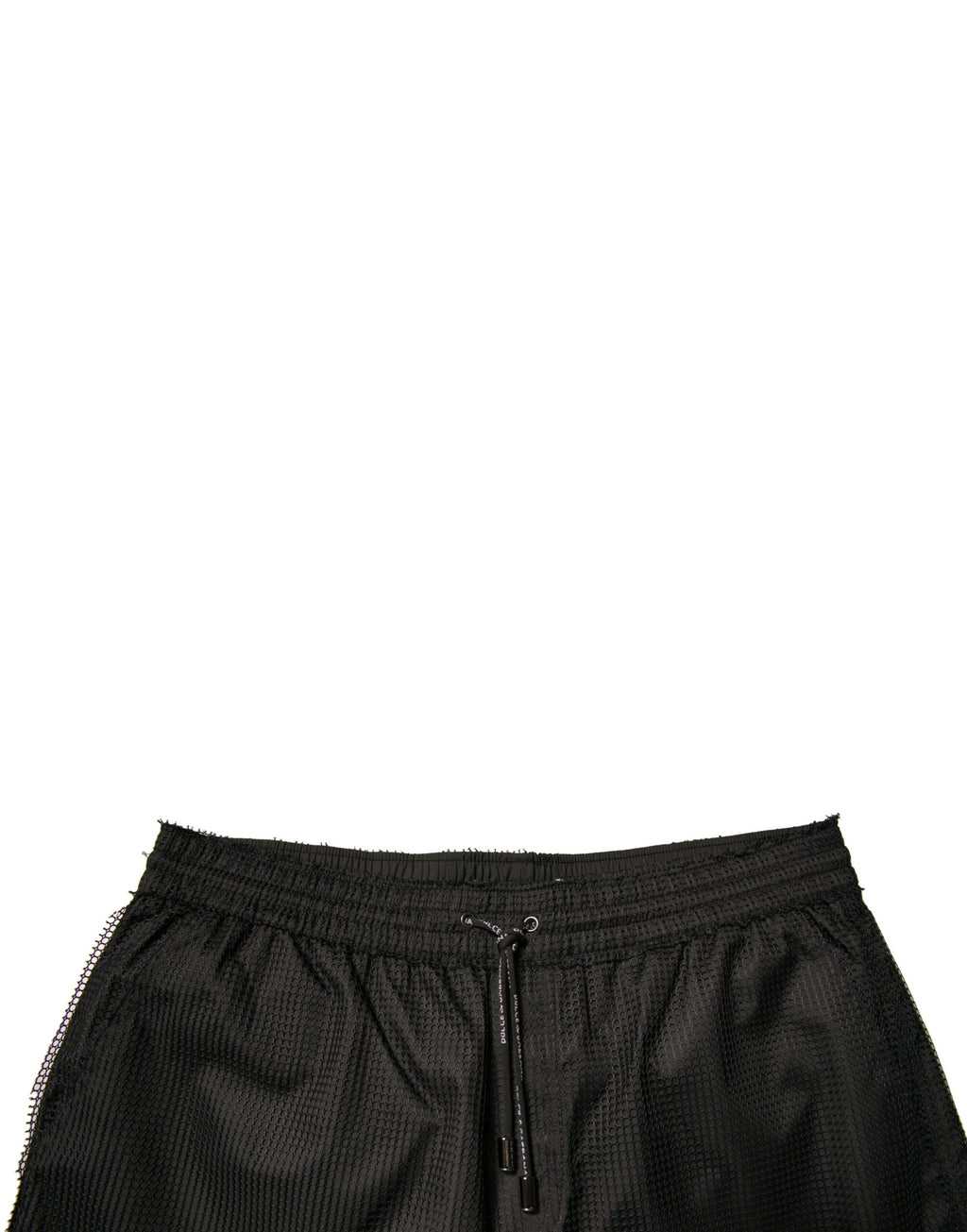 Shorts Dolce & Gabbana en polyester noir, taille mi-hauteur, style jersey, pour un look élégant et décontracté.