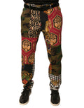 Pantalon homme Dolce & Gabbana à patchwork multicolore, style élégant et moderne, en tissu léger et confortable.