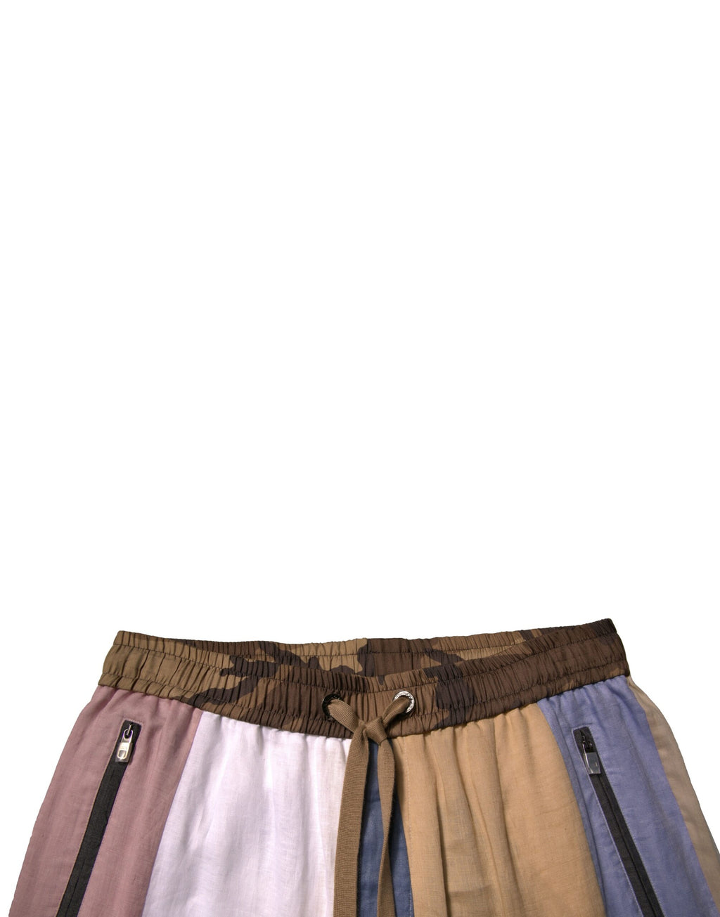 Pantalon jogger Dolce & Gabbana à patchwork multicolore, style décontracté avec poches et bande élastique à la taille.