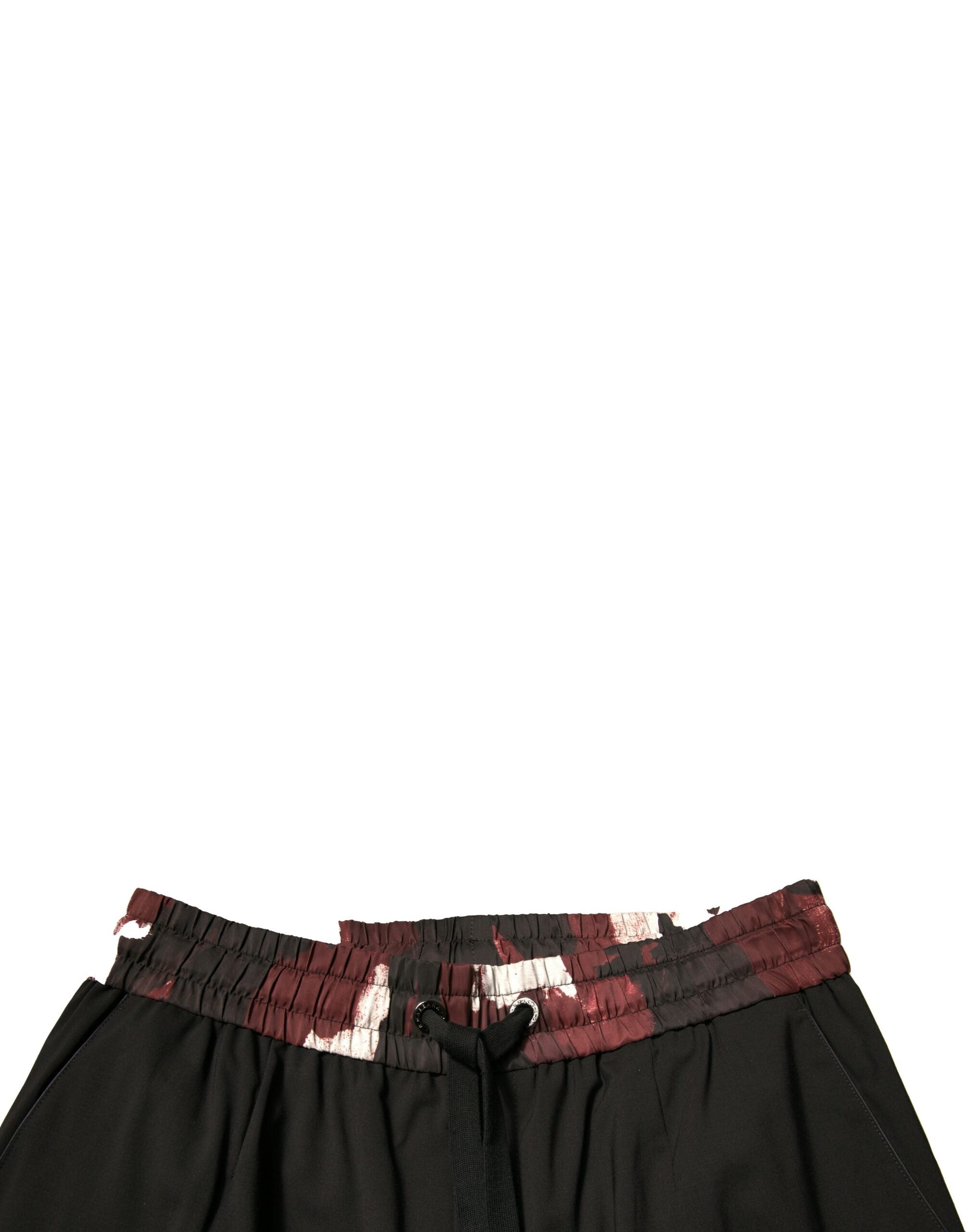 Pantalon de jogging Dolce & Gabbana en laine noire à camouflage, style décontracté et moderne, vue de face.