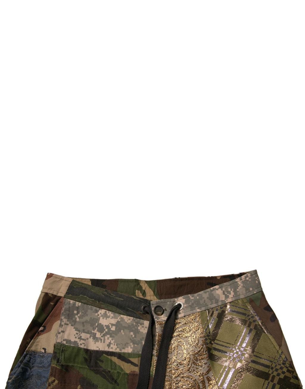 Pantalons jogger pour homme Dolce & Gabbana en patchwork multicolore, décontractés et stylés, avec motifs variés.