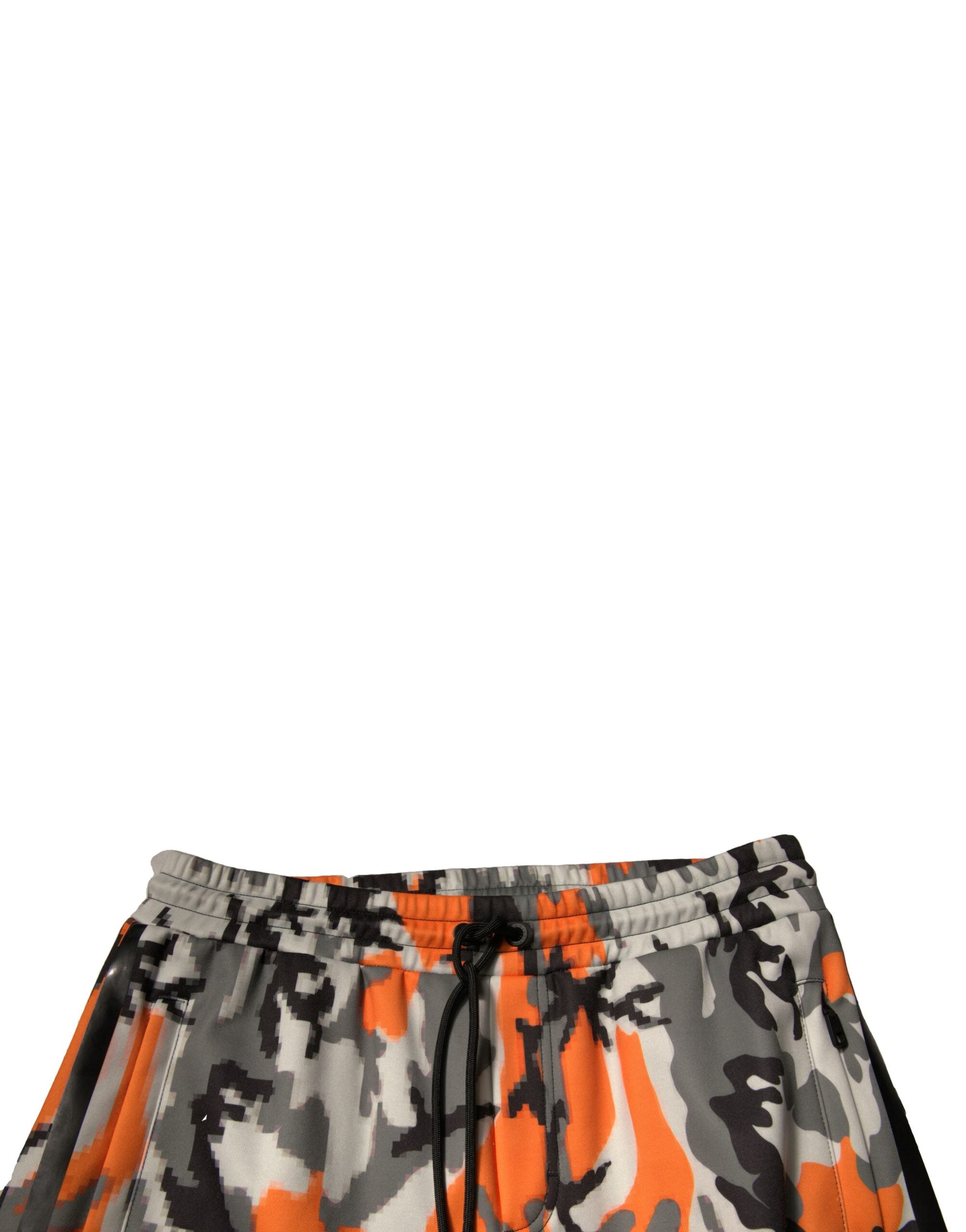 Pantalons cargo jogger multicolores Dolce & Gabbana en camouflage, coupe décontractée avec poches latérales et taille élastique.