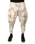 Pantalons cargo jogger camouflage blanc de Dolce & Gabbana, style décontracté, avec poches et taille élastique.