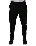 Pantalons cargo pour homme en coton noir de Dolce & Gabbana, style décontracté et confortable, avec poches latérales.