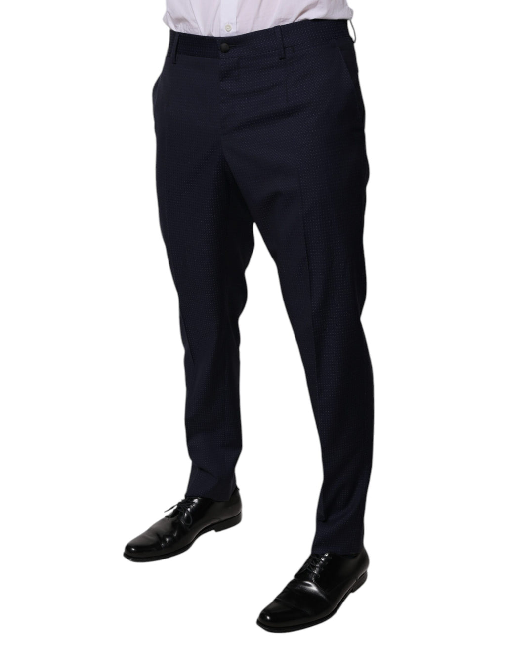 Pantalons habillés en coton bleu foncé pour homme de Dolce & Gabbana, style élégant et moderne.