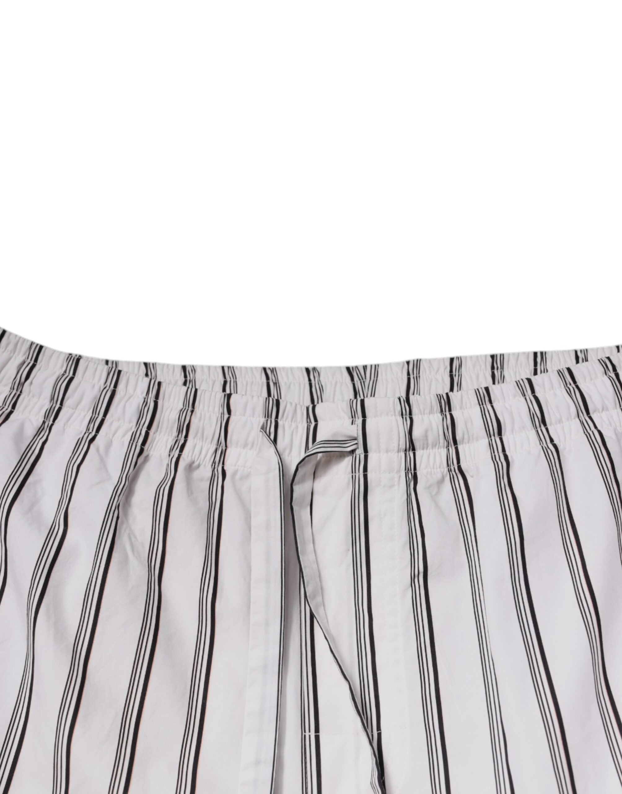 Pantalon skinny en coton blanc à rayures Dolce & Gabbana, style élégant et ajusté pour femme.