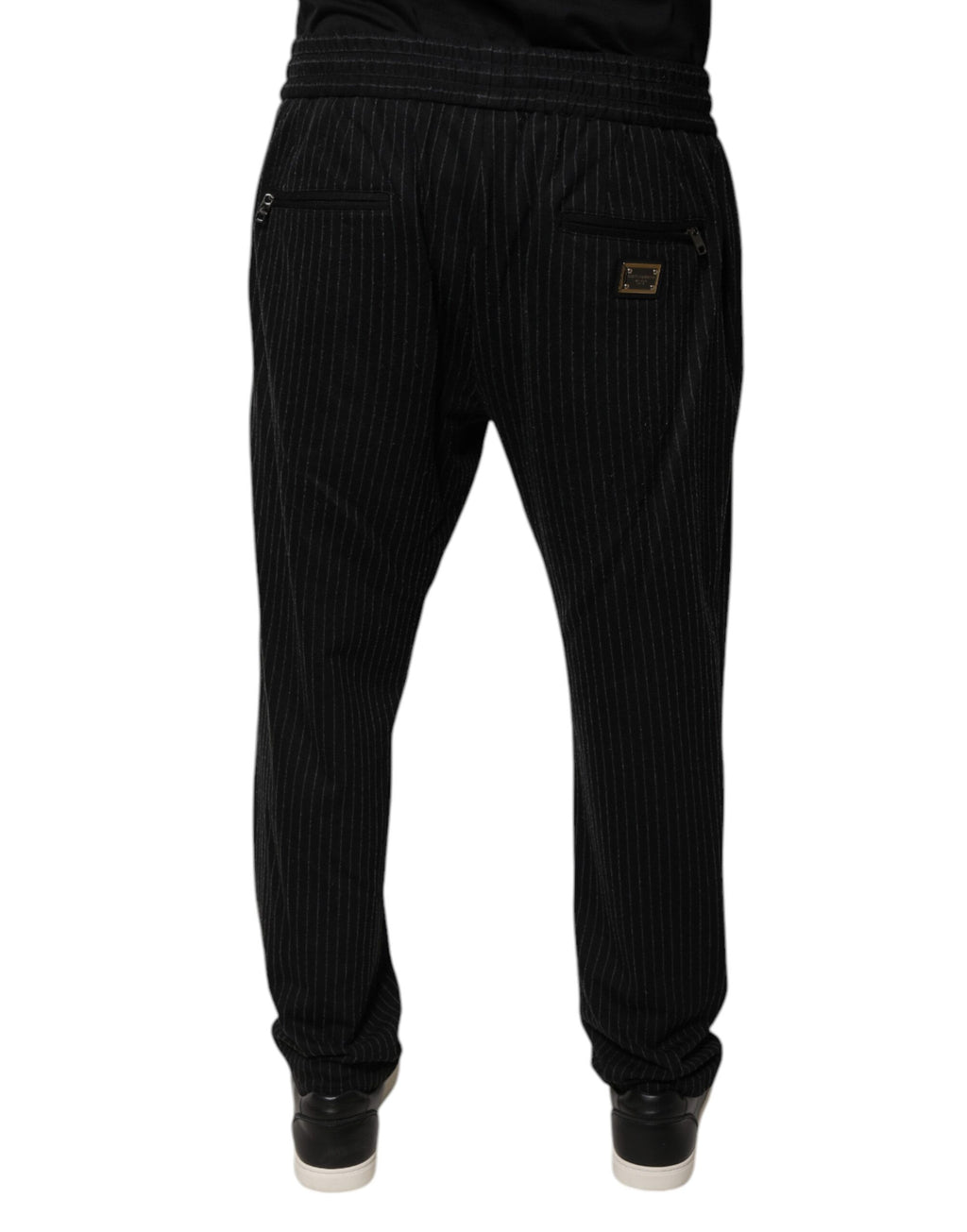 Pantalon skinny Dolce & Gabbana à rayures noires en viscose, vêtement élégant pour femme.