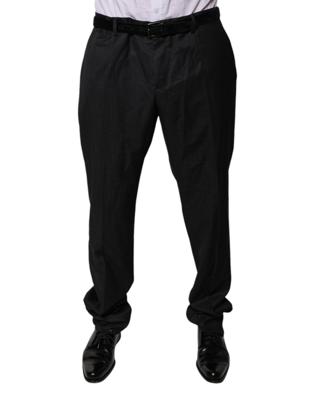 Pantalon de costume noir en laine Dolce & Gabbana, coupe tapered, pour homme, avec détails élégants et finition soignée