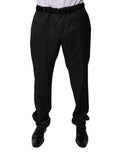 Pantalon de costume noir en laine Dolce & Gabbana, coupe tapered, pour homme, avec détails élégants et finition soignée