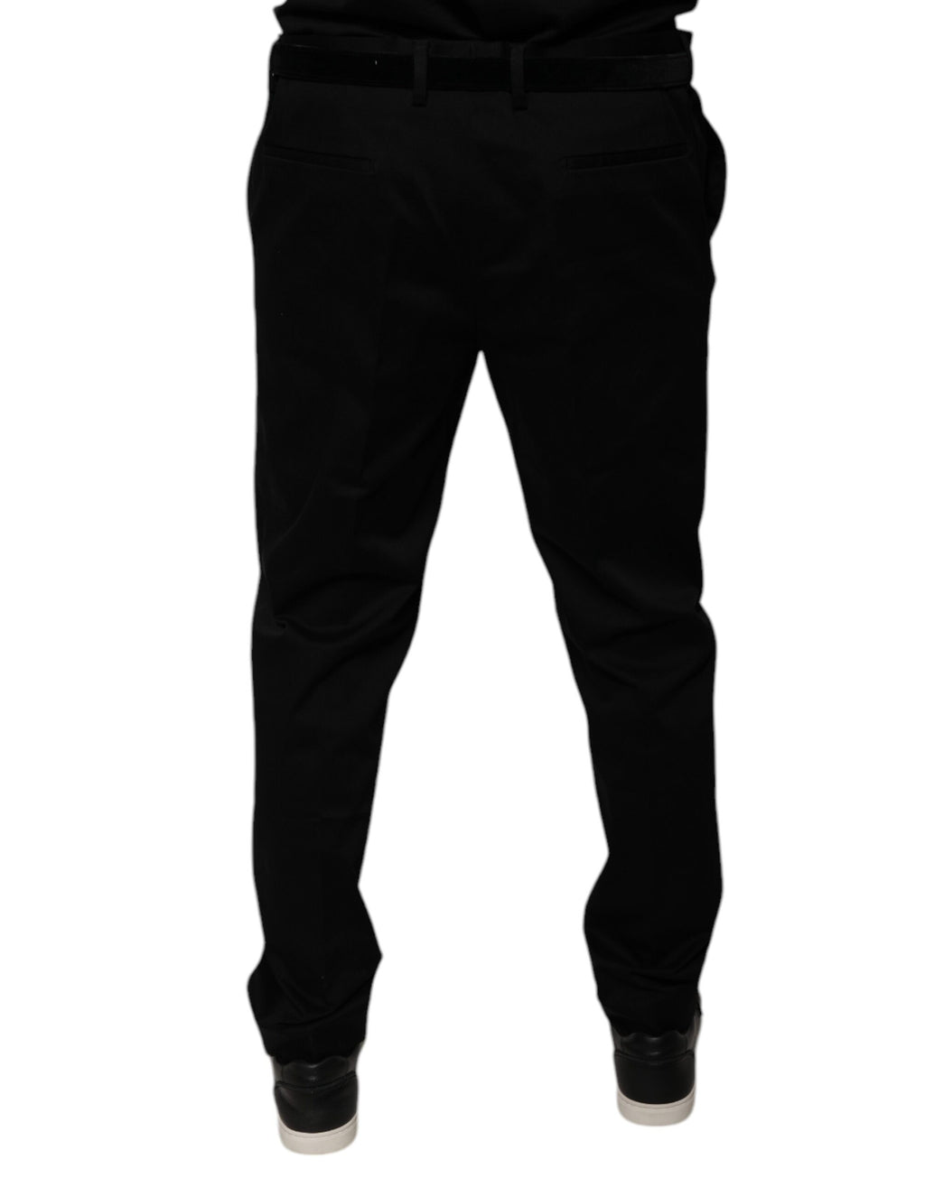 Pantalon de costume noir Dolce & Gabbana à coupe tapered, élégant et sophistiqué pour homme.