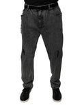 Jeans skinny en coton gris foncé de Dolce & Gabbana, coupe ajustée, détails classiques et style élégant.