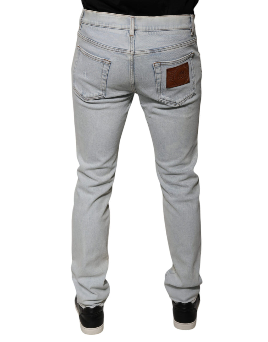 Jeans skinny déchirés en coton mélangé Dolce & Gabbana Light Blue, style décontracté et tendance.