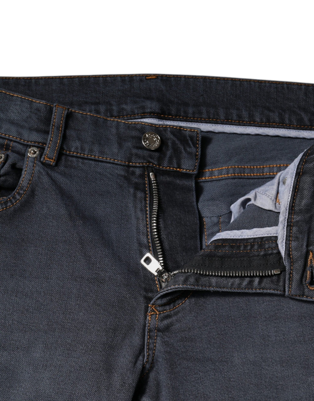 Jeans skinny en denim gris foncé en coton de Dolce & Gabbana, ajustés, avec détails modernes et style élégant.